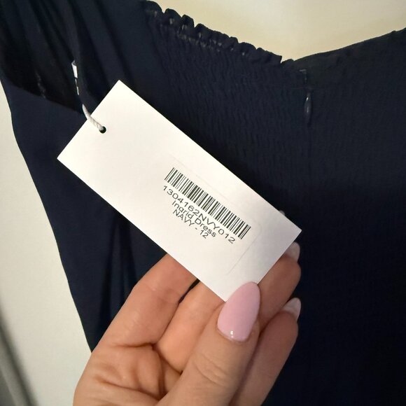 Reformation Ingrid Dress Navy - NWT - Size 12 - Picture 4 of 4